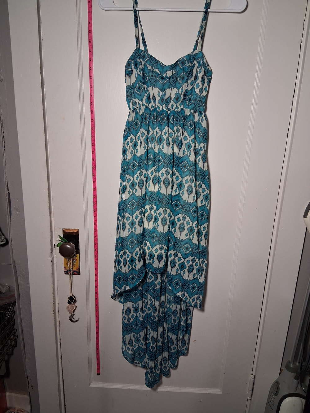 Forever 21 Teal and White Patterned High-Low Sundress